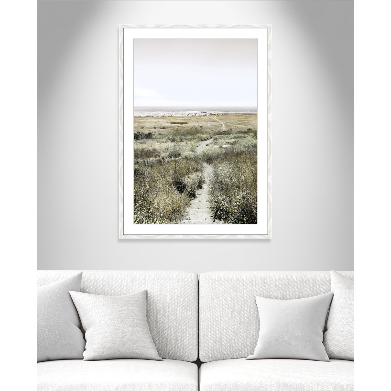Toscani "Footpath to Paradise" Print, 29.5 W x 41.5 H x 0.75 D, White Wood Grain