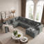 Canapé modulaire en chenille 144 pièces 7 pièces 144 po avec repose-pieds large 144 po-1667680924