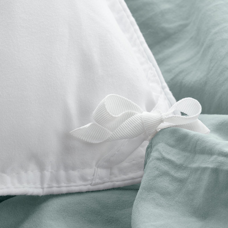 Washed Microfiber Duvet Cover Set, Queen Duvet Cover + 2 Standard Shams, Sea Spray