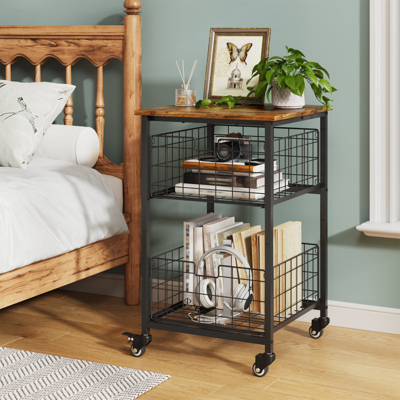 Mini support de réfrigérateur avec rangement, Brown