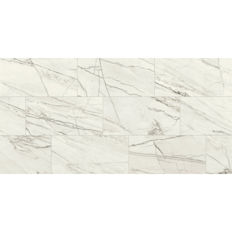 Carreau de mur et de plancher en porcelaine blanche mat JEM Forte (12 po x 24 po)