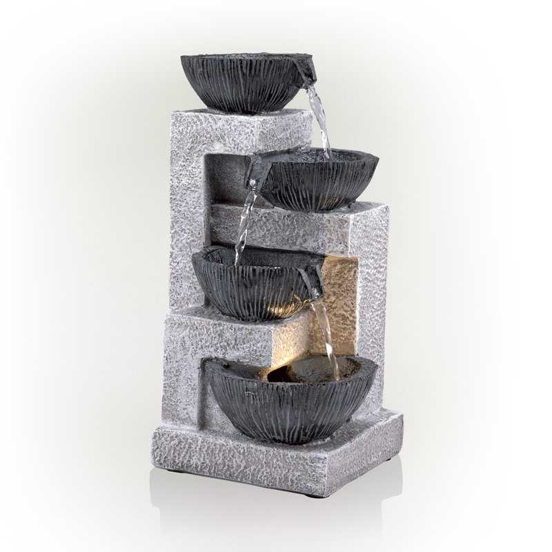 Fontaine de table en polypierre avec lumière