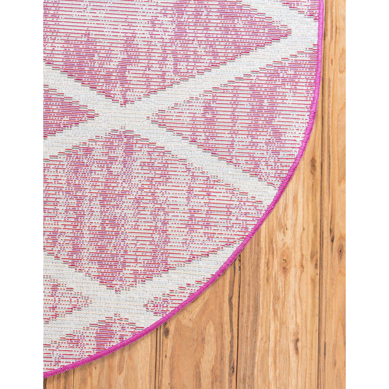Geometric Indoor Rug, Round 7'