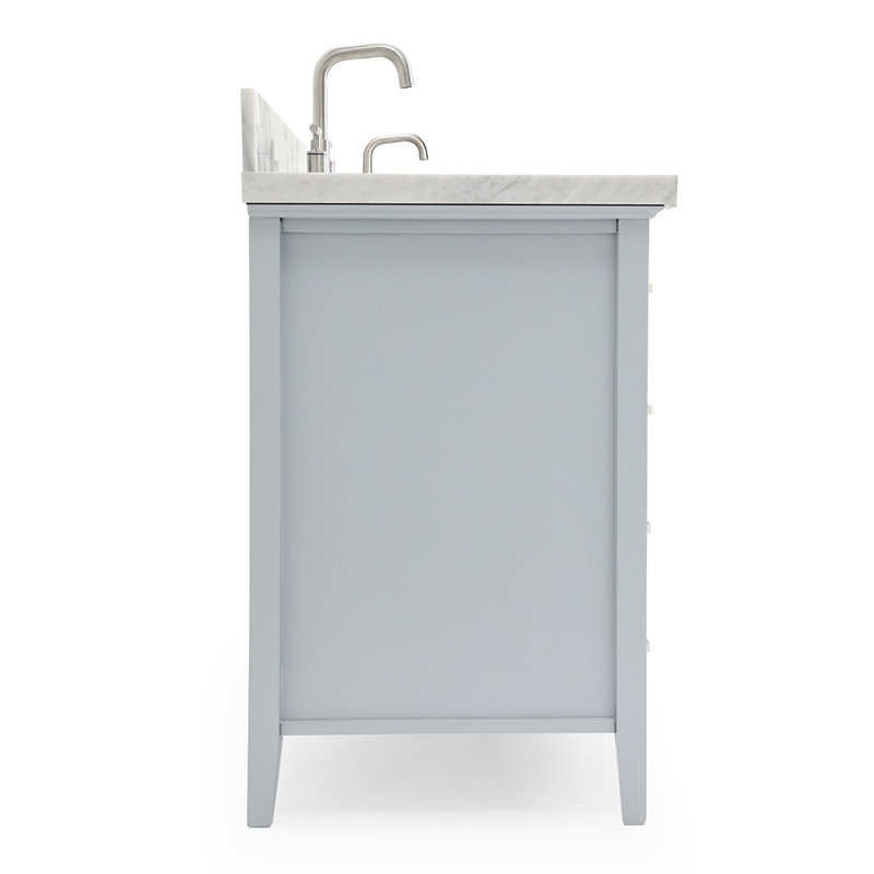 Kensington 73'' W Double Vanity, Gray, Oval, Pure White Quartz