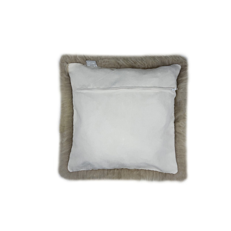 Oreiller carré en peau de mouton, Taupe