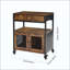 Armoire à café, armoire de ferme avec rangement, table mobile avec roulettes et porte grillagée, buffet pour la cuisine, vestibule