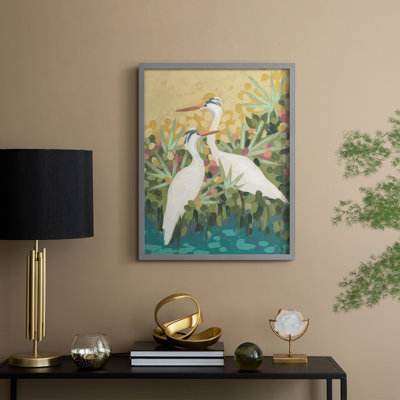 Reproduction encadrée Heron Lagoon II - bois massif