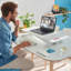 Adjustable Metal Base Standing Desk Converter