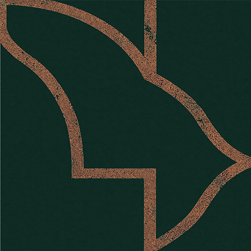 Papier peint géométrique Zita, Vert