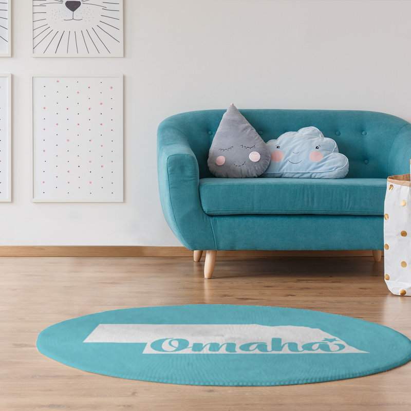 Tapis en poly-chenille omaha nebraska, Rond 5 pi