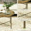 Table basse à plateau martelé rond en métal doré rétro de 24 po pour le salon, la chambre à coucher, la table d'appoint décorative avec plateau, doré et élégant