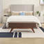 Banc rembourré en similicuir avec 4 pieds-604296615