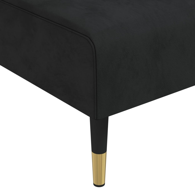 Chaise longue rembourrée Nyair, Noir