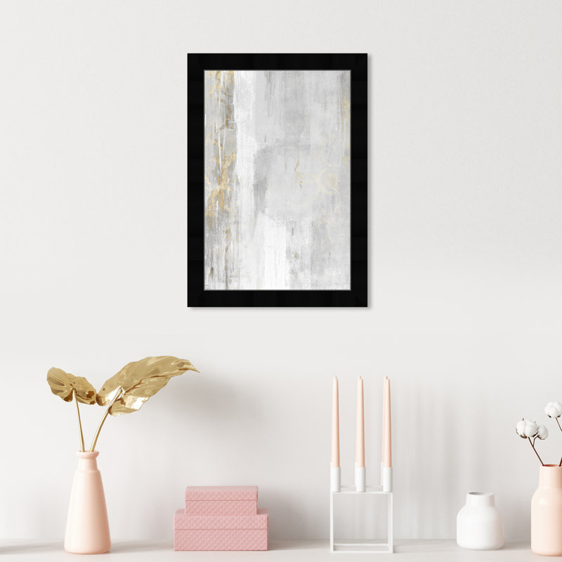 Abat-jour gris abstrait - reproduction de cadre photo, Cadre noir, L 12 po x H 17 po