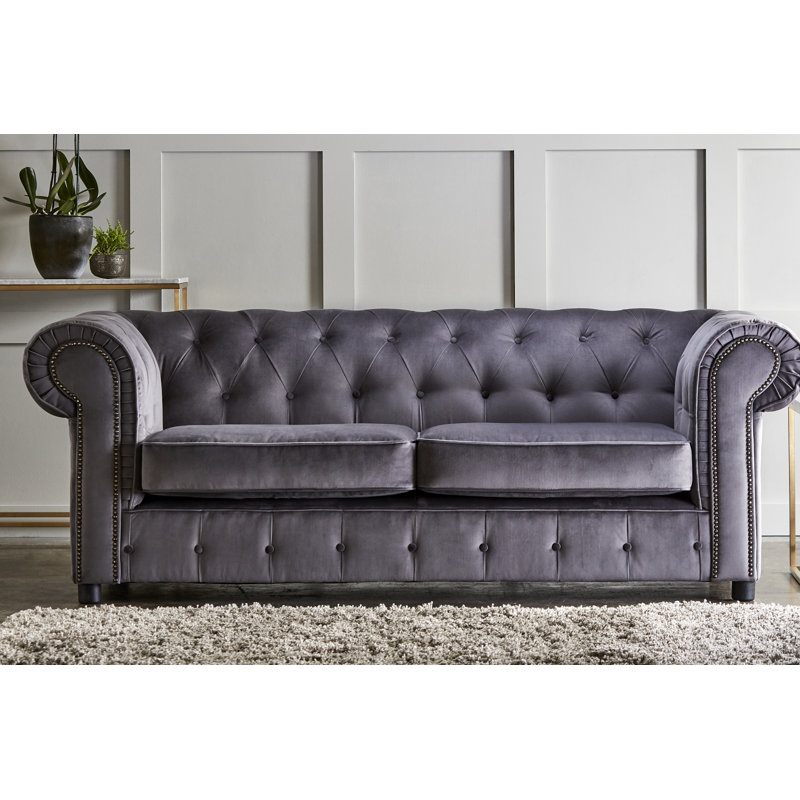 Aaron 2 Seater Velvet Sofa, 3, Silver
