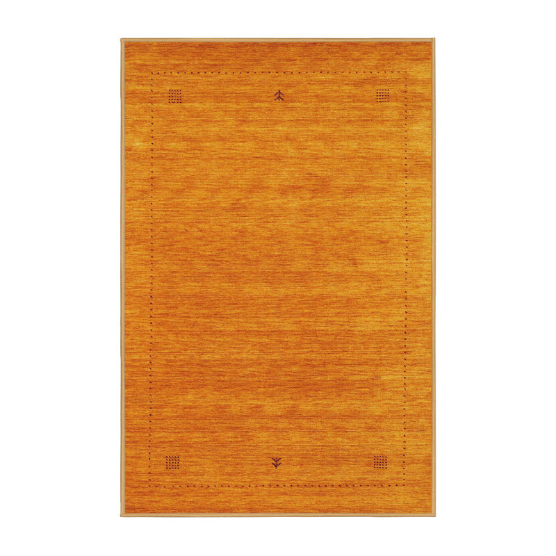 Tapis abstrait orange / brun, Rectangle 5 pi x 7 pi