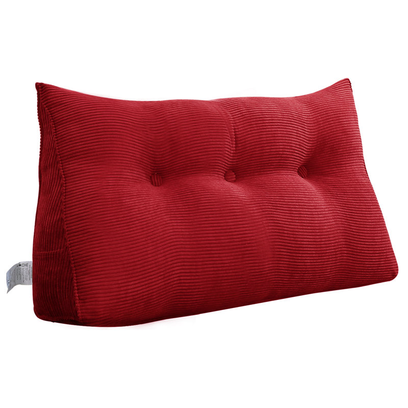 Corduroy Backrest Pillow, 50cm H x 100cm W, Black