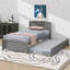 Lit plateforme simple avec lit gigogne coulissant-1010835477
