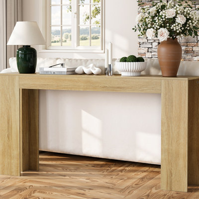 61,31 po, chêne, table, vestibule, entrée de salon, rangement ouvert, rangement pour la maison, bois franc d'ingénierie, processus d'assemblage très long, console américaine, style, entrées étroites, 200