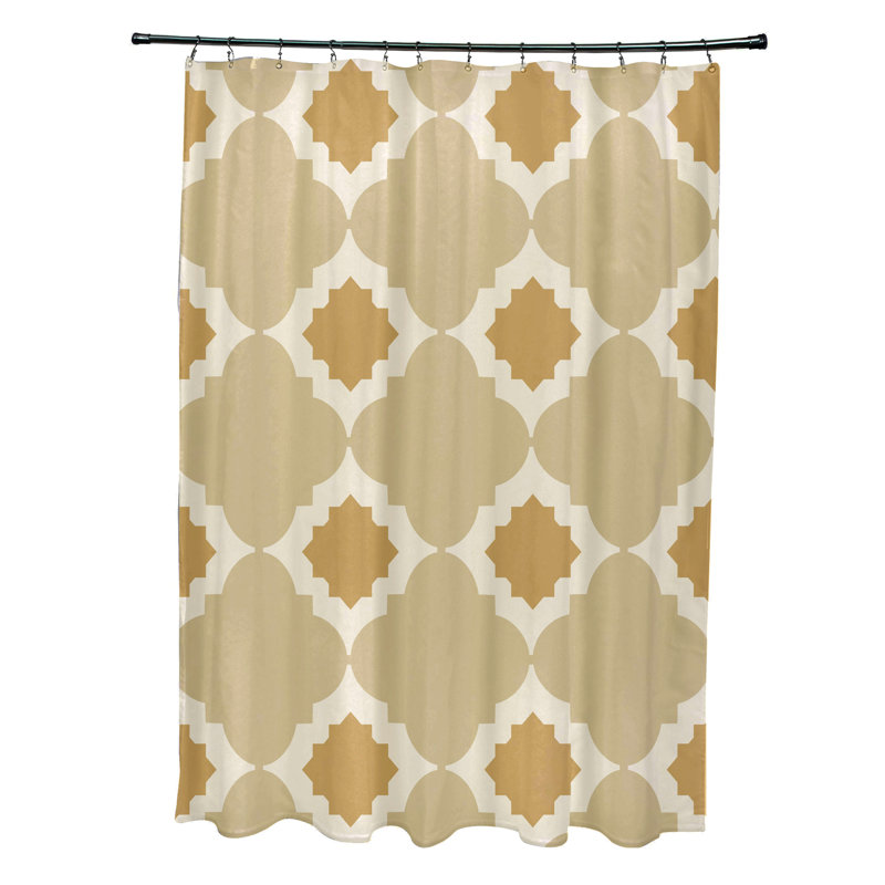 Rideau de douche simple à motif floral Nikhil, Jaune