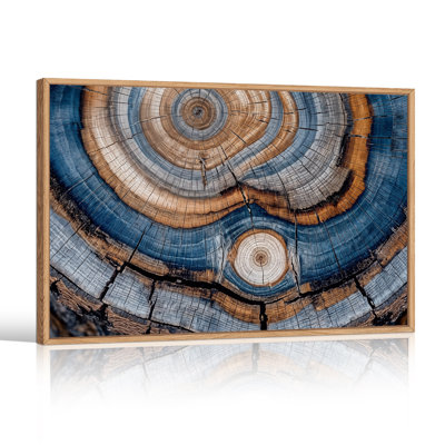 «Blue and Brown Tree Ring Cross Section Texture», art mural