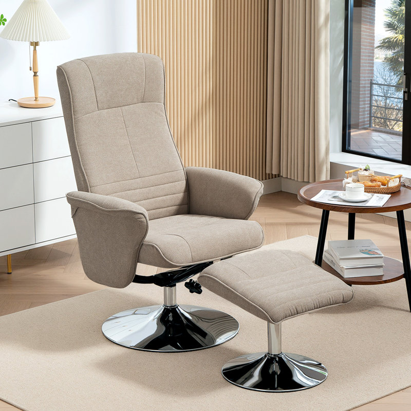 69cm Wide Velvet Swivel Standard Recliner