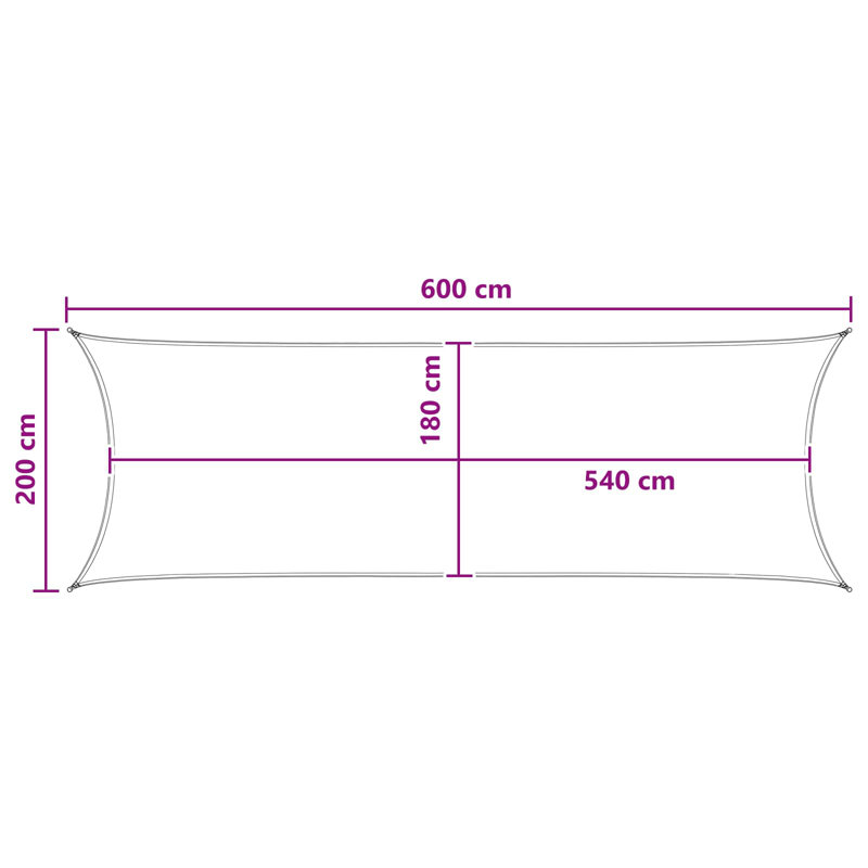 Vidaxl Sunshade Sail Canopy Screen Balcony Awning Canopy HDPE Rectangular, 2m W x 6m L, Beige