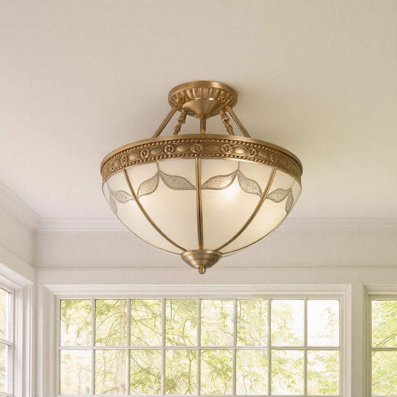 Mid-century Modern 4 - Light Pendant Light Dimmable Semi Flush Mount Chandelier