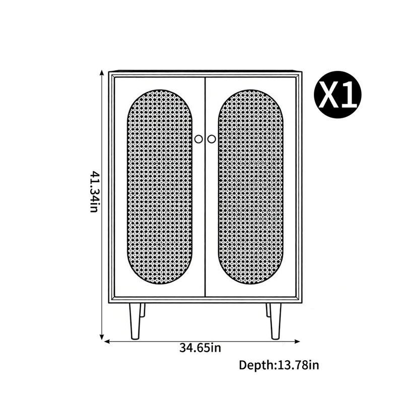 Retherford, 41,34 po H x 34,65 po L x 13,78 po P, Brun-roux