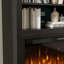 Armoire arquée 2 en 1 avec foyer électrique, tablettes réglables, console multimédia et tablette de présentation