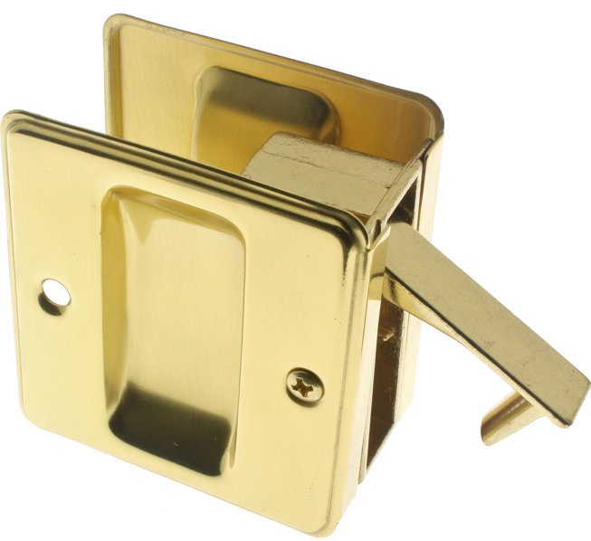 Solid Brass Pocket Passage Pull, Polished Brass