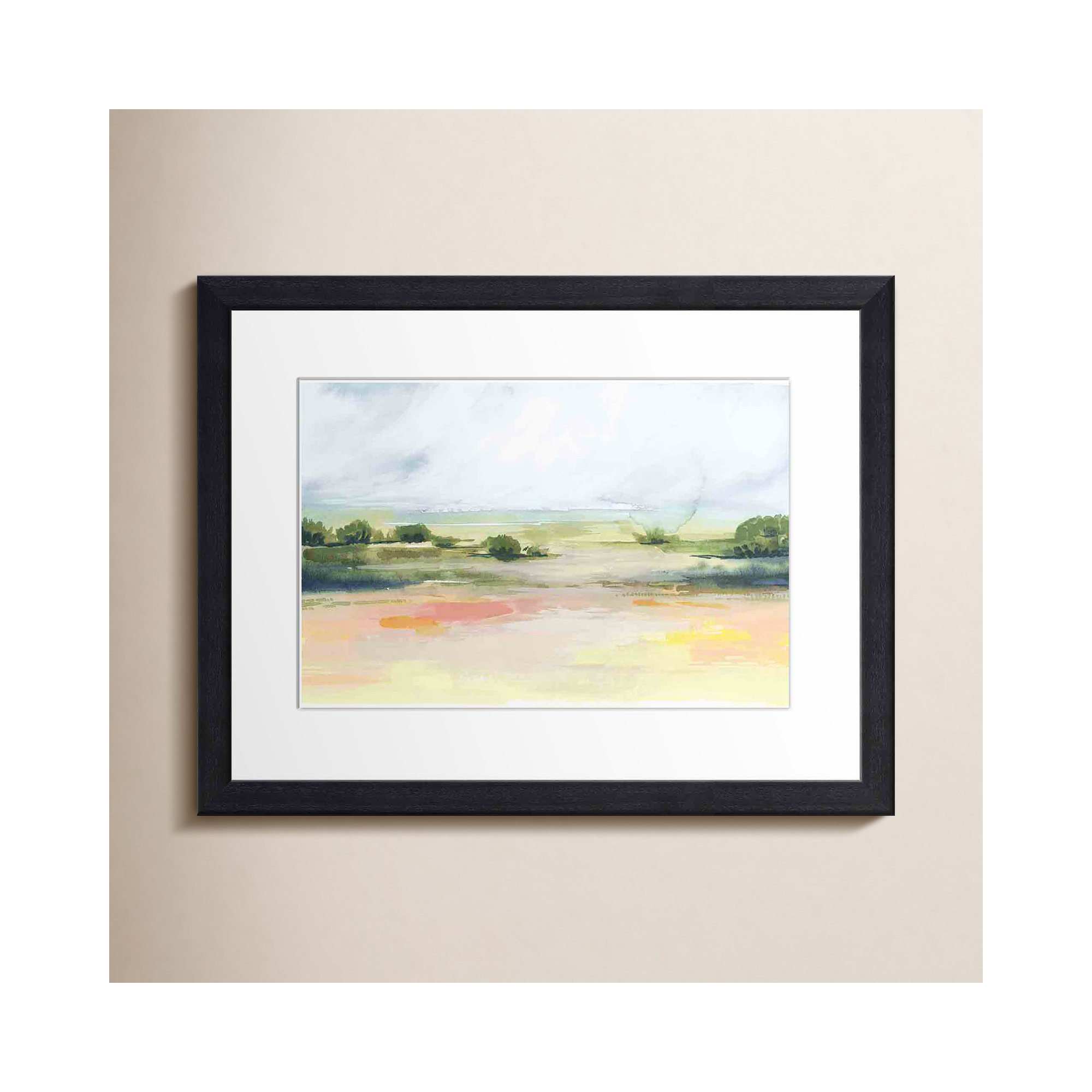 Sunlit Marsh I by Grace Popp, 12"H x 8"W, Black