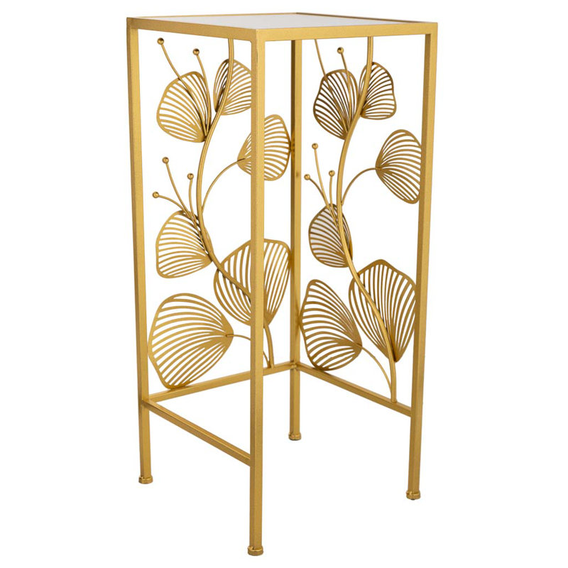 SQUARE GOLDEN METAL CORNER TABLE