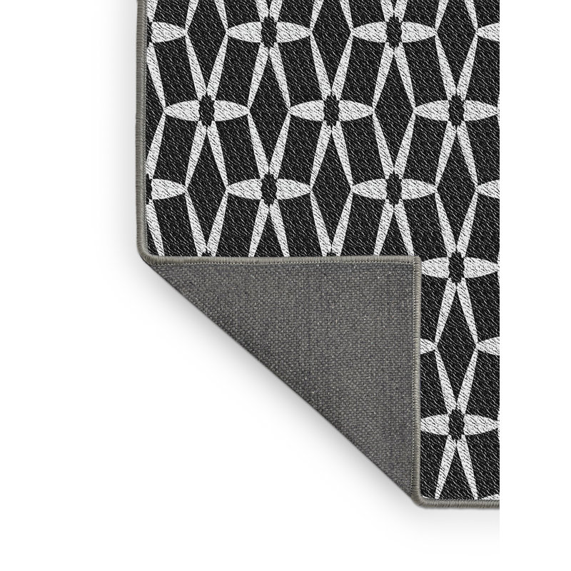 Tapis noir/blanc à motifs Jeanlouis, Rectangle 2 pi x 5 pi