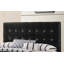 Lit plateforme double en similicuir noir touffeté à losanges (aucun sommier requis)-1196437751-1196437750