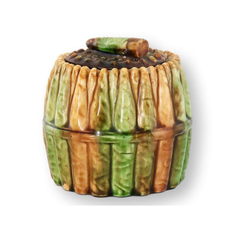 Pot à tabac / humidificateur Antique English Majolica