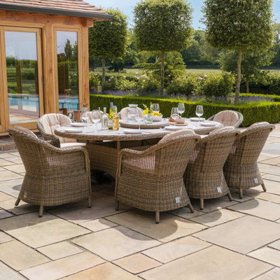 8 - Person Patio Dining Set Oval Table