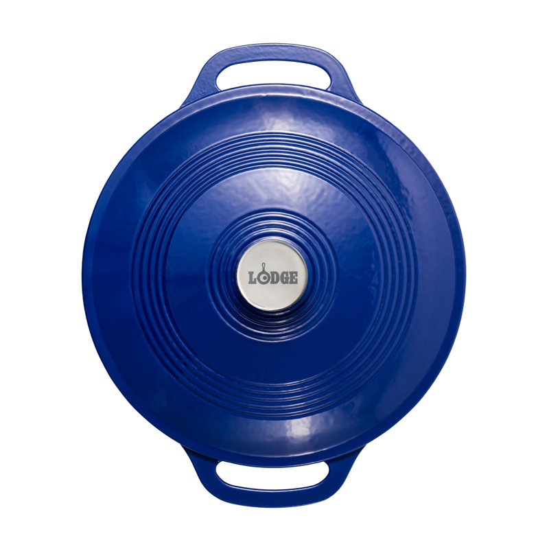 3.6 Quart Enameled Cast Iron Braiser, Indigo, Blue