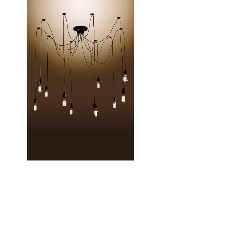 Luminaire suspendu en grappe à 10 lumières