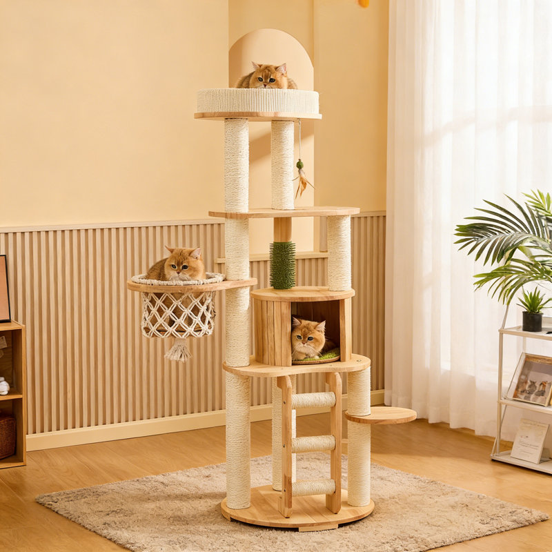 Simple Solid Wood Cat Climbing Frame