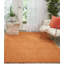 Tapis orange uni en laine touffeté à la main-241853633