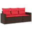 Ensemble de canapé de patio avec coussins 3 pièces Ebern Designs-1202744287