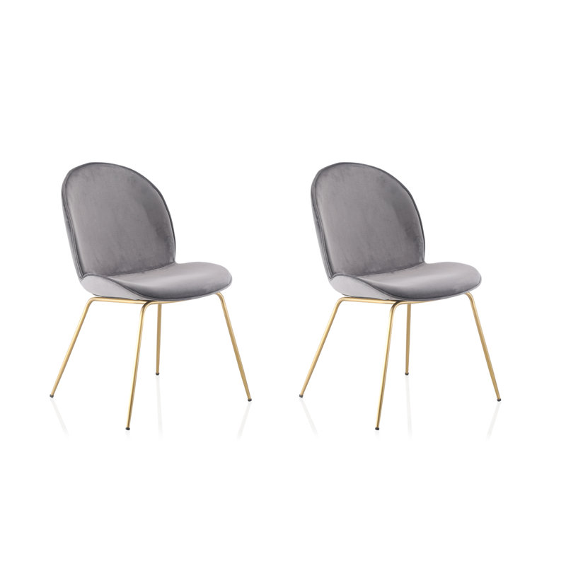 Chaise d'appoint en velours Nanaimon, Gris
