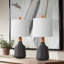 Lampe de table décorative moderne en céramique 20 po avec abat-jour tambour en lin -1198524083