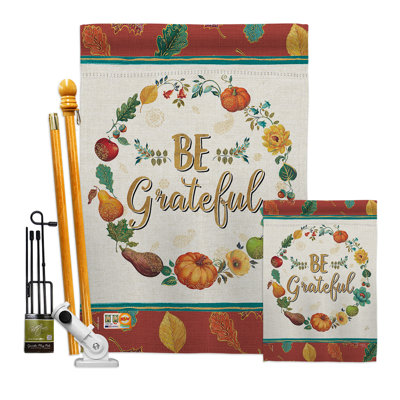 Double Sided 40'' H x 28'' W Polyester Thanksgiving Flag Set