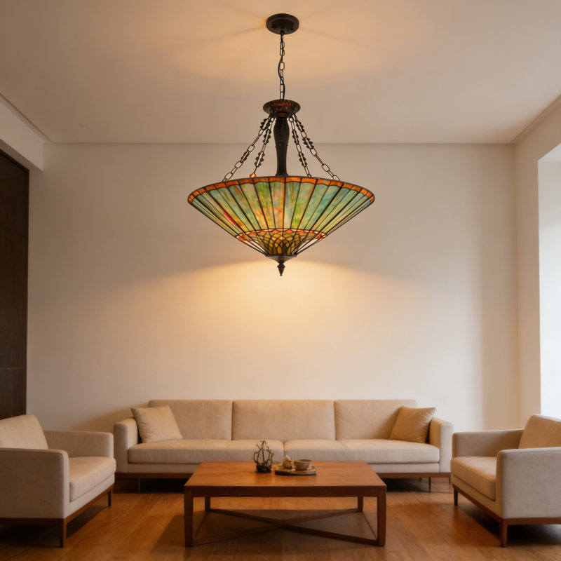 Lustre parapluie à 5 lumières 23,6 po Tiffany