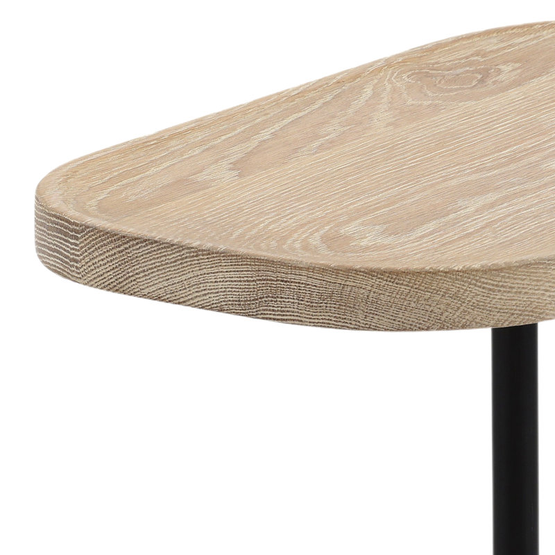 Jaiden 18" Wide Oak Wood End Table w/ Ceramic Base, Light Natural