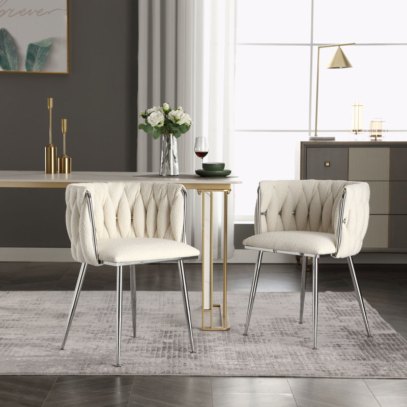 Fauteuil de 21,26 po de large Valeen, Bouclé ivoire