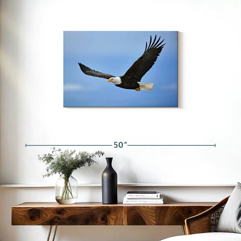Gliding Bald Eagle, 20" H x 30" W