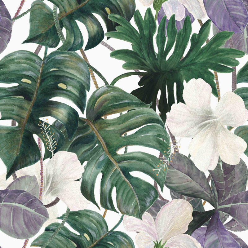 Keara Floral Wall Mural, 10.42' W x 10.42' L